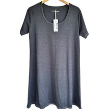 Laura Hlavac Charcoal Gray T-Shirt Dress XL Short Sleeve Cotton Stretchy... - $419.21 MXN