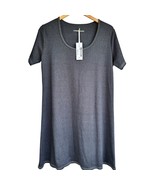 Laura Hlavac Charcoal Gray T-Shirt Dress XL Short Sleeve Cotton Stretchy Comfy - $22.49