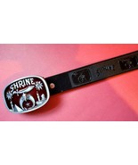 SHRINER Genuine Leather Cowhide Belt &amp; Shriner Epoxy Buckle ALL SIZES - $44.95