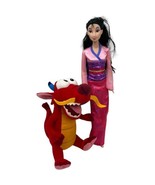Disney Store 11&quot; Mulan Doll &amp; Mushu Dragon Bean Bag Plush Stuffed Animal - $14.00