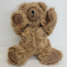 Brown Jointed Teddy Bear By Judi Haskins. Chubby Stiff Sitting Plush. Rare HTF! - £34.45 GBP