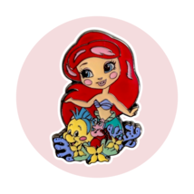 Little Mermaid Disney Pin: Chibi Ariel, Flounder, and Sebastian - $370.93 MXN