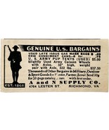1944 A&amp;N War Gas Mask Bags Virginia Advertisement WW2 Military Surplus F8A - $19.99