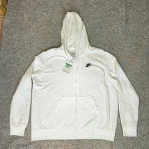 Nike Womens Sweatshirt Extra Large White Black Sportswear Club Fleece Zi... - $34.98