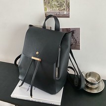 Soild color designer new women&#39;s backpack high quality leather ladies antitheft  - £29.81 GBP