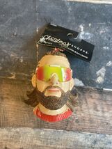 Mullet Man Beard Head Bizarre Christmas Ornament Rainbow Shield Sunglasses - $10.77