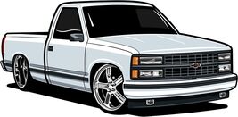 1990 Chevy 1500 Pick Up White Laser Cut Metal Sign - $96.86 CAD