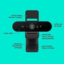 Logitech Brio 4K Webcam, Ultra 4K HD Video Calling, Noise-Canceling mic - £237.40 GBP