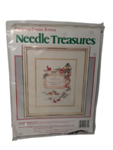 Needle Treasures Counted Cross Stitch Kit - Holiday Sign Post Cardinals 8" X 10" - £6.86 GBP