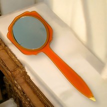 Vintage DuPont Nemours Celluioid Hand Mirror Pearlized Butterscotch Art Deco - $21.04