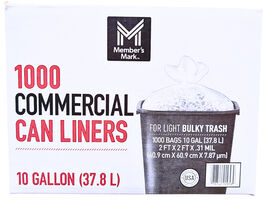 Member's Mark 10-Gallon Commercial Can Liners 1000 Count - $41.28