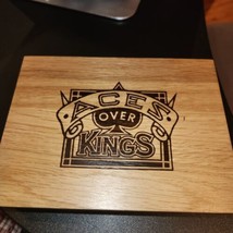 Ace Over Kings World Championship Poker Tournament Playing Cards Wood Box Set - £7.63 GBP