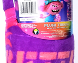 Dreamworks Trolls World Tour Plush Throw 46 X 60 Inch Colorful Purple Pink - £24.31 GBP