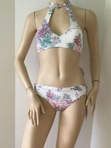 NEW Radio Fiji White Floral Bikini Bottom &amp; Top (Size L) - £39.93 GBP