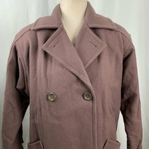 Vintage 80s Womens Sz Sm Orvis Taupe Brown Wool Pea Coat Quilted Lining ... - £111.80 GBP