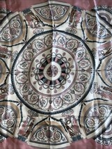 Ginnie Johansen Silk Scarf 34&quot; Square Pastel Geometric Hand Rolled Edge - $16.82