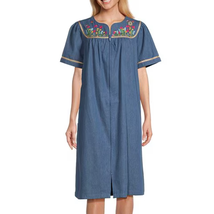 Go Softly Embroidered Bird &amp; Floral Denim Patio Dress | Sz 1X, Mumu Caft... - $44.88