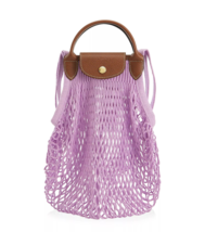 Longchamp Le Pliage Filet Knit Mesh Handel Bag Shopper ~NWT~ Lilac - £84.56 GBP