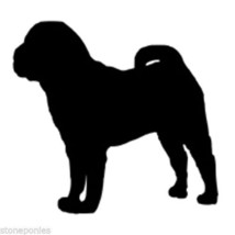 Shar Pei Dog Profile Silhouette Decal Black Sticker - Not Waterproof - $4.00