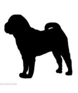 Shar Pei Dog Profile Silhouette Decal Black Sticker - Not Waterproof - $4.00