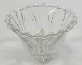 *B43) Glass Flower Petal Scalloped Tea Light Vase Color Changing Battery... - $9.89