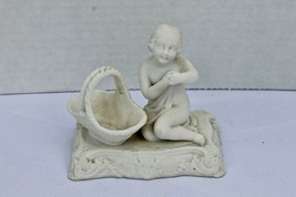 Antique Parian Ware Figurine Bisque Porcelain Match Holder Spill Vase 19... - $125.00