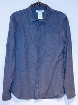$300+ PIERRE BALMAIN MADE IN ITALY GREY BUTTON UP SHIRT FRONT POCKET SOF... - $267.27