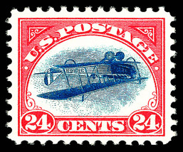 Stamp Poster - U.S. Postage 24-CENT Inverted Jenny (1918) Canvas Art 20&quot;x 24&quot; - £27.57 GBP
