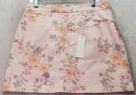 Sanctuary A Line Skirts Womens Size 32 Pink Floral Denim Cotton 5-Pocket... - $32.38