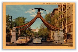 Eagle Gate Street View Salt Lake City Utah UT UNP Unused Linen Postcard Y11Eagle - £2.19 GBP