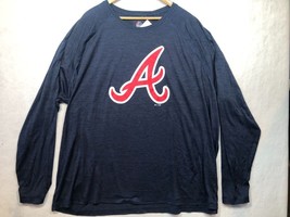 Atlanta Braves Long Sleeve Shirt MLB Baseball Logo Navy Blue Adult Large... - $19.59