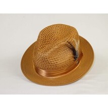 Men's Summer Spring Braid Straw style Hat by BRUNO CAPELO JULIAN JU916 Cognac image 3