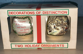 Vintage Rauch Industries Set Of Two Christmas Ornaments - £4.31 GBP