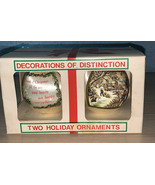 Vintage Rauch Industries Set Of Two Christmas Ornaments - £4.32 GBP