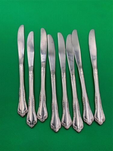 Set of 8 Oneida Stainless Steel MANSFIELD Dinner Knives (solid design) - $39.99