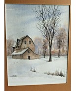 Original Judy Charest Barn Landscape Acrylic on paper board Painting - €32,00 EUR