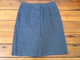 Escada Linen Rayon Gray Side Pockets Pencil Skirt Western Germany Size 40 - $49.49
