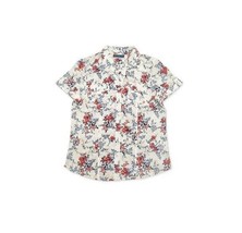 Karen Scott Womens Petite PM Multi Blues Combo Floral Cotton Shirt NWT P89 - £15.75 GBP