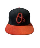 New Era Baltimore Orioles O&#39;s 59Fifty Hat Cap Fitted 7&quot; Embroidered Poly... - $23.75
