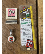 Vintage 7 UP 7up Pencil Topper Ruler Matchbook Fresh Up Freddie Bicycle ... - $44.27 CAD