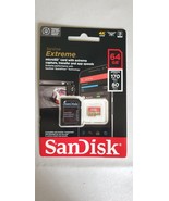 SanDisk Extreme 64GB Speed Up to 170 MB/s SDXC UHS-I Flash MicroSD Memor... - $228.47 MXN