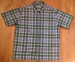  GAP Men&#39;s Plaid Shirt Size Large short Sleeve Multi-Color Shirt  - $16.82