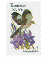 1982 20c State Birds &amp; Flowers, Tennessee, Mockingbird &amp; Iris Scott 1994... - £1.48 GBP