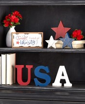 Solid Wood Block USA Letters, Table Top Decor, Home Decor - £11.13 GBP