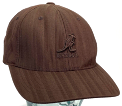 Vtg KANGOL Hat-Herringbone-Wave FlexFit-L/XL-Brown-Embroidered - £51.48 GBP