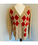 ESCADA Argyle Wool Cashmere Blend Cardigan Luxury Sweater 42 Euro, Large... - €162,17 EUR