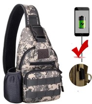  USB Chest Bag Outdoor   Bag Army  Camping Travel Pack Hi Backpack with Bottle P - £95.54 GBP
