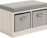 Upholstered Storage Bench With Removable Baskets, Gray, By Signature Des... - $135.99