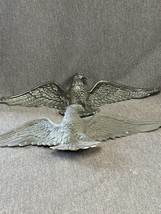 Vintage pair Cast Metal Eagle Wall Hanging 18&quot; wide 3D - £33.10 GBP