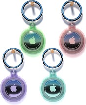 4 Pack Keychain Waterproof Air Tag Holder for GPS Tracker Soft Full Body Shockpr - £16.45 GBP